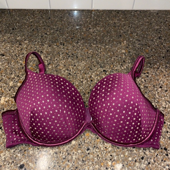 Cacique French Full Coverage Cooling Bra Burgundy Gold Size 40D - Picture 2 of 8